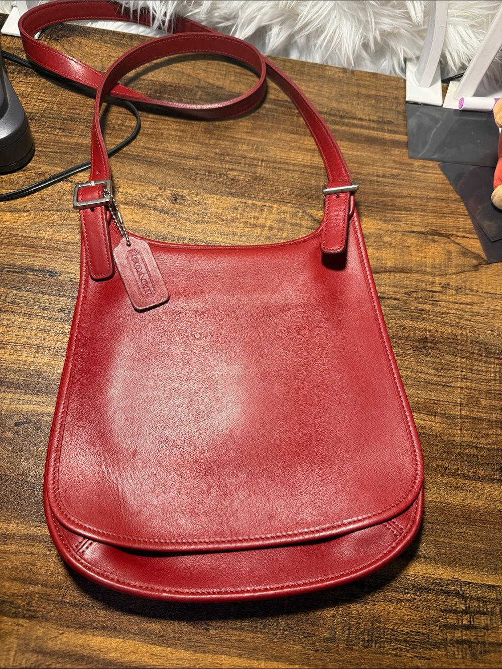Coach Red Leather Shoulder Crossbody Bag